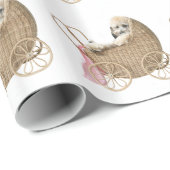 hond in een baby wagen cadeaupapier (Rol Hoek)