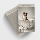 Hond in een bad Huisdieren Grooming Services Grijs Visitekaartje