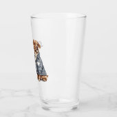Hond in een blauw jeans glas (Links)