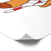 Hond in een Poster van Santa Hat (Hoek)