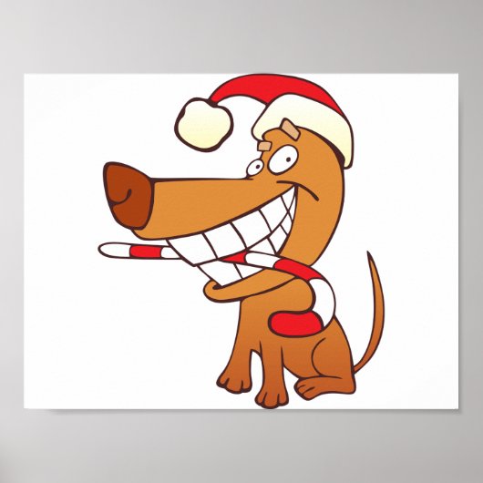 Hond in een Poster van Santa Hat (Voorkant)