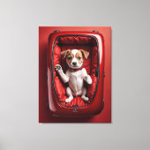 Hond in een pot canvas afdruk (Voorkant)