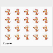 Hond in een Santa Hat-sticker Ronde Sticker (Vel)