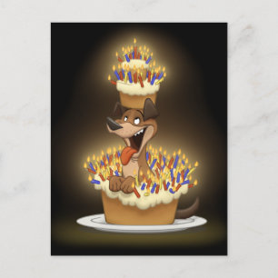 Hond in een taart Briefkaart