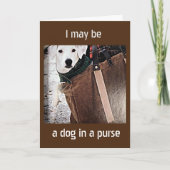 *** HOND IN EEN TAS ZEGT GELUKKIG JUBILEUM *** KAART (Voorkant)