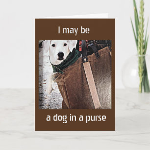 *** HOND IN EEN TAS ZEGT GELUKKIG JUBILEUM *** KAART
