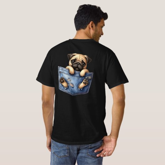 Hond in een zak stoppen t-shirt (Achterkant volledig)