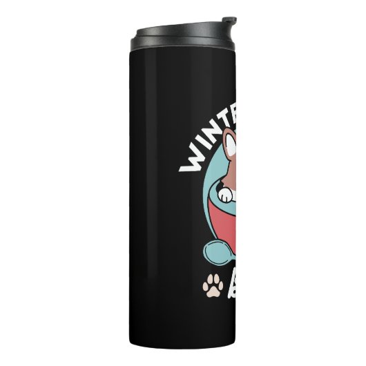 Hond in feestelijke Mok voor Holiday Vibes - Winte (Gedraaid links)