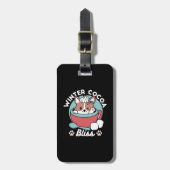 Hond in feestelijke Mok voor Holiday Vibes - Winte Bagagelabel (Voorkant verticaal)