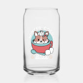 Hond in feestelijke Mok voor Holiday Vibes - Winte Blikvorm Glas (Voorkant)