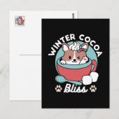 Hond in feestelijke Mok voor Holiday Vibes - Winte Briefkaart (Voorkant / Achterkant)