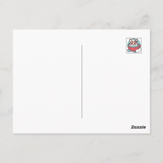 Hond in feestelijke Mok voor Holiday Vibes - Winte Briefkaart (Achterkant)