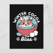 Hond in feestelijke Mok voor Holiday Vibes - Winte Briefkaart (Voorkant)