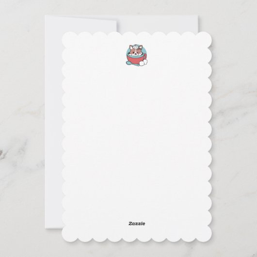 Hond in feestelijke Mok voor Holiday Vibes - Winte Feestdagenkaart (Achterkant)