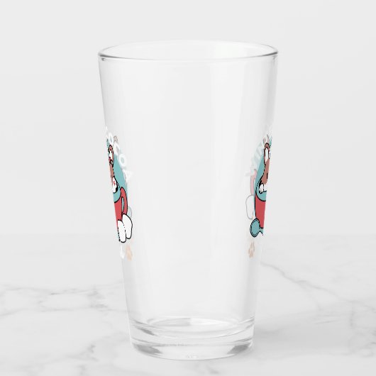 Hond in feestelijke Mok voor Holiday Vibes - Winte Glas (Links)