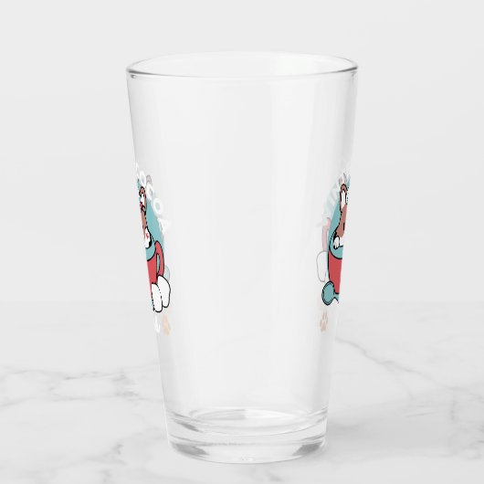 Hond in feestelijke Mok voor Holiday Vibes - Winte Glas (Rechts)