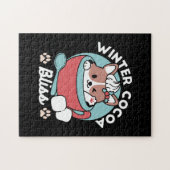 Hond in feestelijke Mok voor Holiday Vibes - Winte Legpuzzel (Horizontaal)