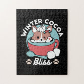 Hond in feestelijke Mok voor Holiday Vibes - Winte Legpuzzel (Verticaal)