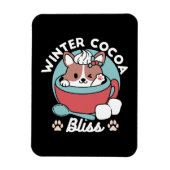 Hond in feestelijke Mok voor Holiday Vibes - Winte Magneet (Verticaal)