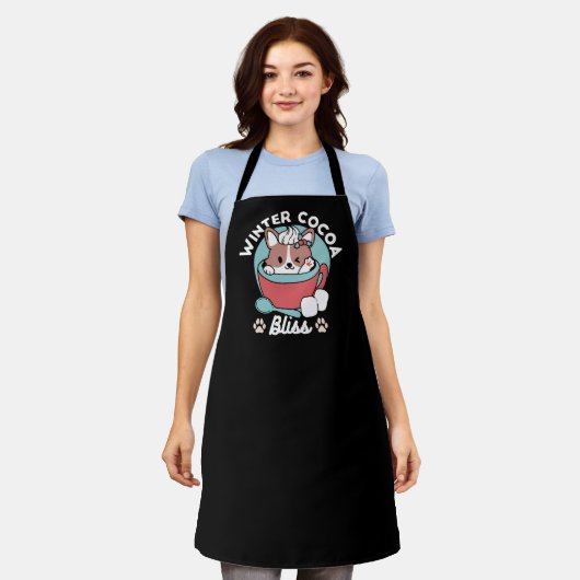 Hond in feestelijke Mok voor Holiday Vibes - Winte Schort (Gedragen)