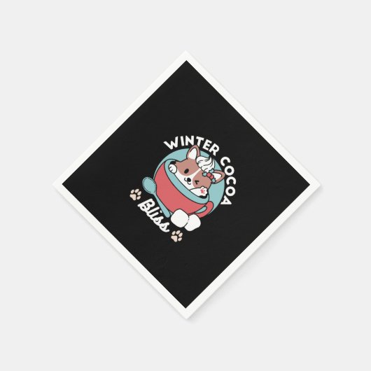 Hond in feestelijke Mok voor Holiday Vibes - Winte Servet (Hoek)