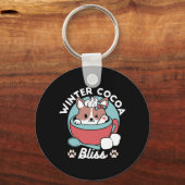 Hond in feestelijke Mok voor Holiday Vibes - Winte Sleutelhanger (Voorkant)