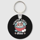 Hond in feestelijke Mok voor Holiday Vibes - Winte Sleutelhanger (Achterkant)