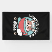 Hond in feestelijke Mok voor Holiday Vibes - Winte Spandoek (Horizontaal)