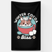 Hond in feestelijke Mok voor Holiday Vibes - Winte Spandoek (Verticaal)