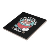 Hond in feestelijke Mok voor Holiday Vibes - Winte Tegeltje (Zijkant)