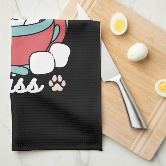 Hond in feestelijke Mok voor Holiday Vibes - Winte Theedoek (Quarter Fold)