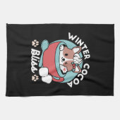 Hond in feestelijke Mok voor Holiday Vibes - Winte Theedoek (Horizontaal)