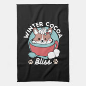 Hond in feestelijke Mok voor Holiday Vibes - Winte Theedoek (Verticaal)