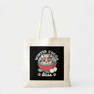 Hond in feestelijke Mok voor Holiday Vibes - Winte Tote Bag