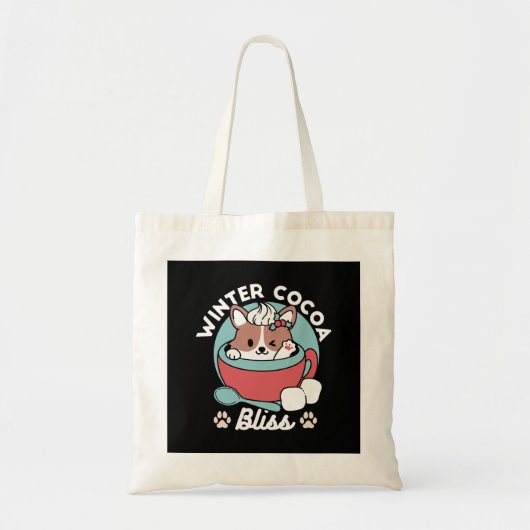 Hond in feestelijke Mok voor Holiday Vibes - Winte Tote Bag (Voorkant)