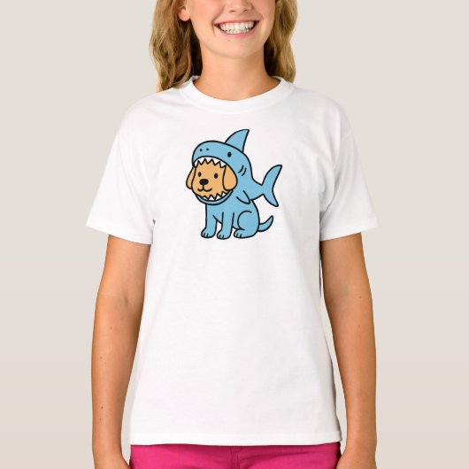 Hond in haaienpak t-shirt (Voorkant)