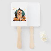 Hond in Halloween Grappig Handwaaier (Voorkant en achterkant)