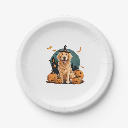 Hond in Halloween Grappig Papieren Bordje (Voorkant)