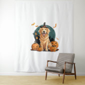 Hond in Halloween Grappig Wandkleed (In situ)
