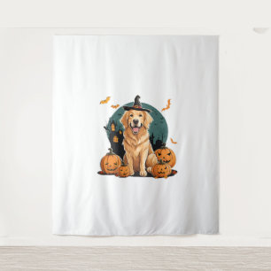 Hond in Halloween Grappig Wandkleed