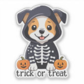 Hond in Halloween kostuum Sticker (Voorkant)