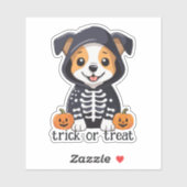Hond in Halloween kostuum Sticker (Vel)
