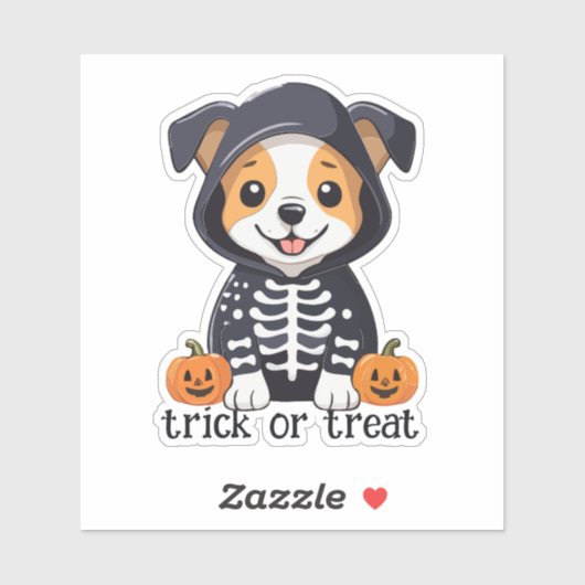 Hond in Halloween kostuum Sticker (Vel)