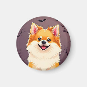 Hond in Halloween scène met pompoenen Magneet