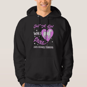 Hond in Hartvorm Gewoon Een Meisje Dat Van Jack Ru Hoodie