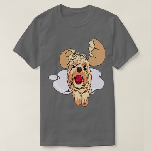 Hond in het ei25 t-shirt (Design voorkant)