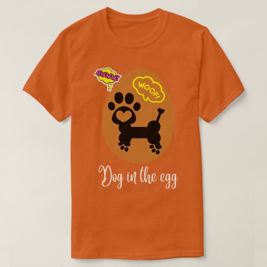 hond in het ei 190 t-shirt (Design voorkant)