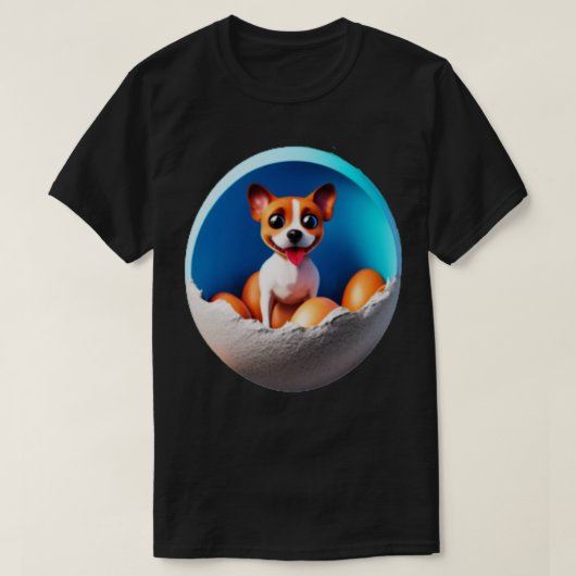 Hond in het ei 196 t-shirt (Design voorkant)