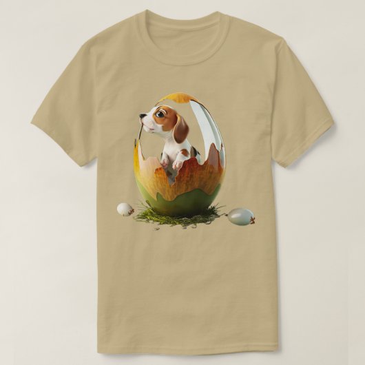 Hond in het ei 225 t-shirt (Design voorkant)
