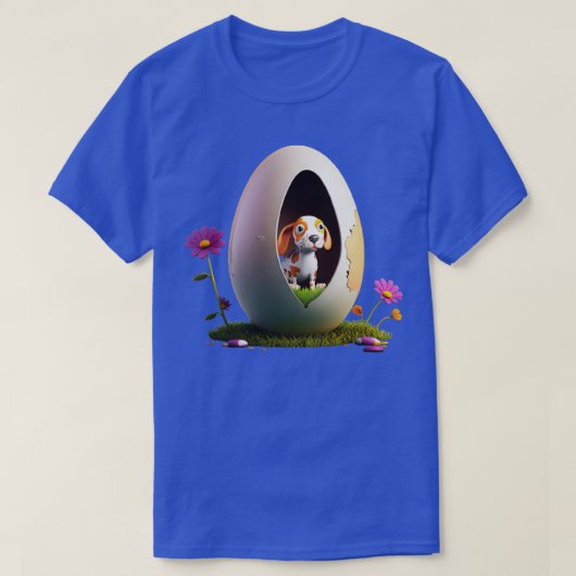 Hond in het ei 235 t-shirt (Design voorkant)